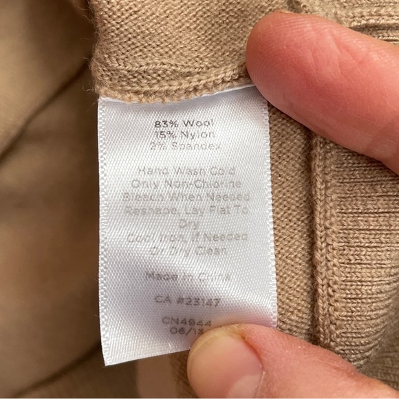 Talbots Merino Wool Tan Camel Sweater Dress - Picture 6 of 7